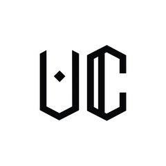 UC monogram logo design letter text name symbol monochrome logotype alphabet character simple logo