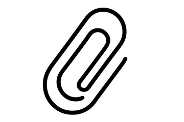 Obraz premium Black paperclip icon on transparent background symbolizing attachment