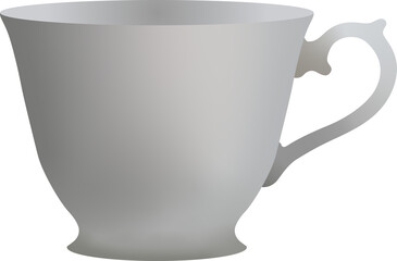 Teacup transparent PNG. Teacup vector illustration. Porcelain teacup PNG. Teacup clipart. Teacup side view. Tea cup PNG. Tableware PNG.