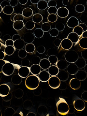 rusty metal pipes at scrapyard