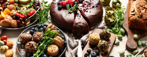 Healthy dessert. Vegan gluten-free pastry.