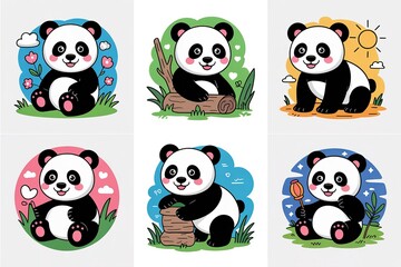 Obraz premium set of panda