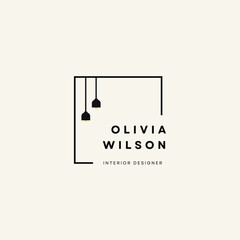 Black Beige Minimalist Elegant Interior Design Logo 