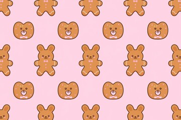 Fototapeta premium seamless pattern with funny rabbits