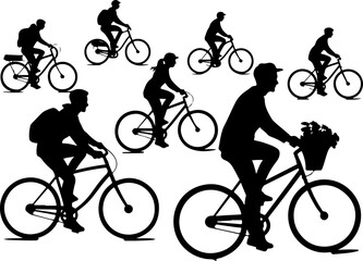 Obraz premium Mountain Biking Silhouette Collection