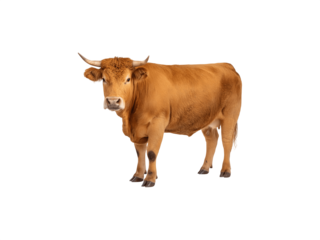 A limousin cattle breed showcasing its strong physique and distinctive features
