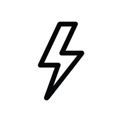 Black lightning bolt symbol on white background electricity power