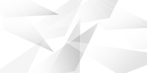 Abstract background with liens and triangles shape on white background. White and grey geometric overlapping rectangle pattern Geometric background soft shadows as patten ..White polygon textured .