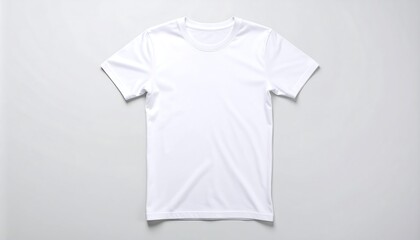 White plain T-shirt mockup on clean background