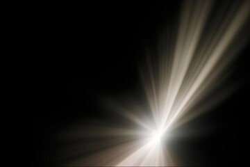Stage Spotlight Effect – Glowing Light Rays in Darkness, Realistic Sunbeam or Studio Light Rays – Isolated Effect, Soft Glowing Light Burst – Illumination Background