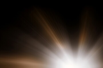 Sunbeam Rays Through Darkness – Abstract Light Illustration, Soft Light Rays Effect – Isolated on Black