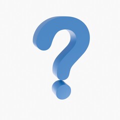 3d Realistic blue question mark vector Illustration