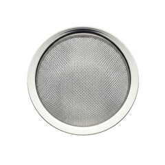 Silver Metallic Tray with a Round Shape and Geometric Pattern against Transparent Background