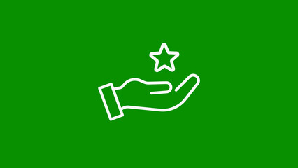 Hand Holding a Star Icon on a Green Background symbol