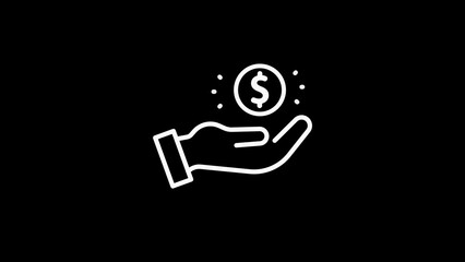 Hand Holding a Dollar Coin with Sparkles on a Black Background money