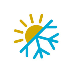 Thermal insulation icon isolated on white background