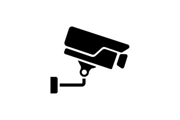 Security Camera Silhouettes. Monitoring System icons. CCTV camera icons. Security camera vector illustration.
