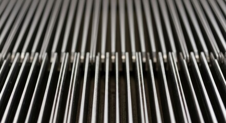 Abstract Metallic Grate Pattern with Gray Tones and Selective Focus