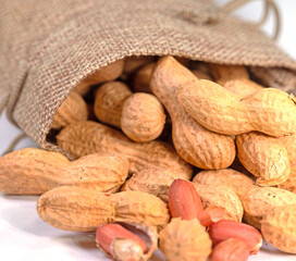 Erdnüsse vor weißem Hintergrund