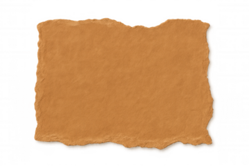 Torn orange textured paper edge, revealing rough surface texture with transparent backdrop, offering clean space for graphic design layout