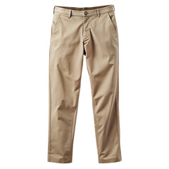 Khaki chino pants isolated on transparent background