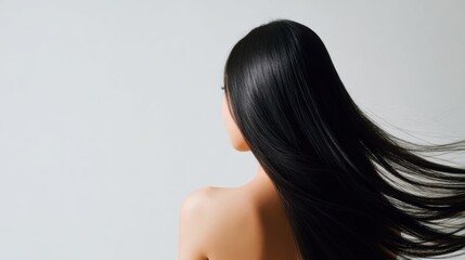 Naklejka premium 躍動感ある美しい黒髪