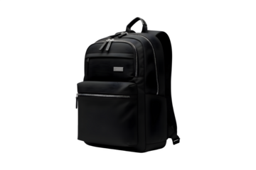 Stylish black backpack with multiple compartments with Generated AI 