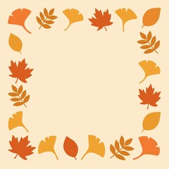 가을 낙엽과 도토리 배경 이미지