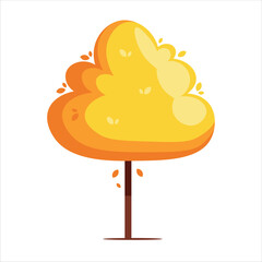 Flat Orange Tree Vector Illustration