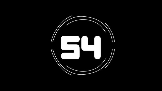 60 Second, One minute Minimalist Countdown Timer Video Black Background white Digits 59 to 0 counting backwards Count Down 1 minute up to 0