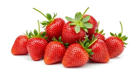 Fresh Juicy Red Strawberries Pile.