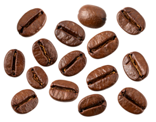 Coffee beans with transparent background