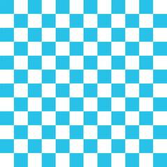 Bright cyan and white checkerboard seamless pattern vector. Great for playful designs, digital wallpapers, fabric prints, and packaging.