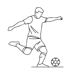 Soccer Player Kicking Ball