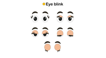 Eye Blink Animation Sequence for Character Illustration
