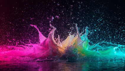 abstract neon colors colliding