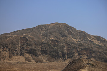March 25 2025 Mountain Landscape With Rocky Slopes and Sparse Vegetation, Japan