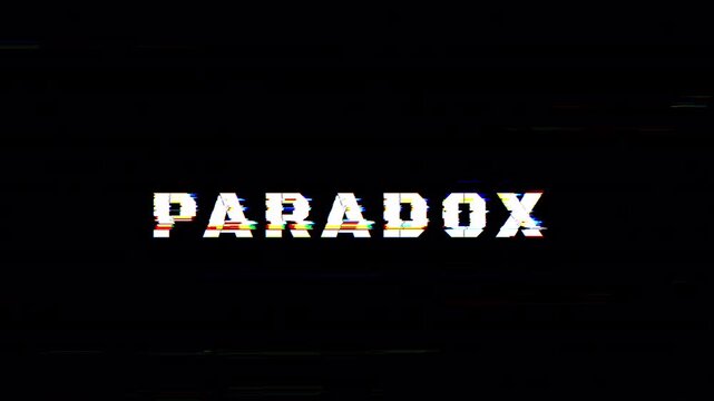 Paradox Glitch Text Animation. 4k Video 