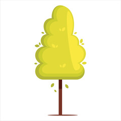 Lineart Green Pine Tree Vector Illustration