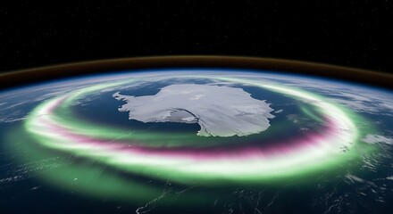 Aurora Australis Dances Above Antarctica Earths South Pole Lights Visible From Space