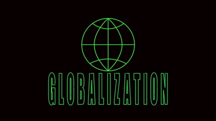 Green lines global network animation digital technology data stream seamless. Futuristic network connection animation digital globe green lines seamless loop 4K UHD. - Powered by Adobe