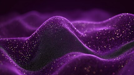 Obraz premium Vibrant purple abstract digital wave with glowing particles creating a futuristic and dynamic atmosphere
