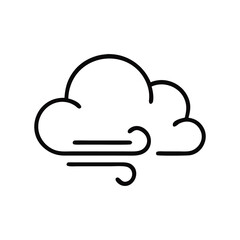 Fototapeta premium Minimalist Windy Weather Icon Representing Breeze and Airflow Graphic Design Element for Weather Forecasts and Atmospheric Conditions Simple Outline Vector Illustration