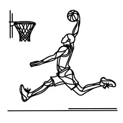Obraz premium Basketball Player Slam Dunk