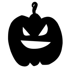 Halloween silhouettes of pumpkins with faces