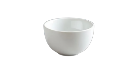 A simple white porcelain cup, isolated on a clean background, is a classic kitchen object