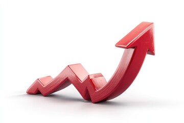 3D red arrow depicting upward trend