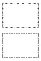 モノクロのシンプルなハート模様の四角いフレームセット