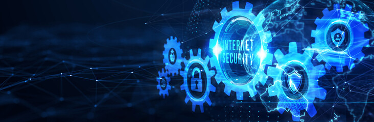 Concept of cyber security, information security and encryption, secure access to personal information, secure Internet access, cybersecurity. 3d illustration