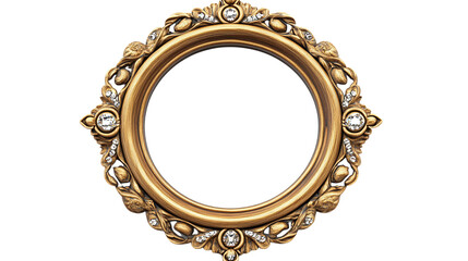 Brown wooden picture frame isolated on transparent background 